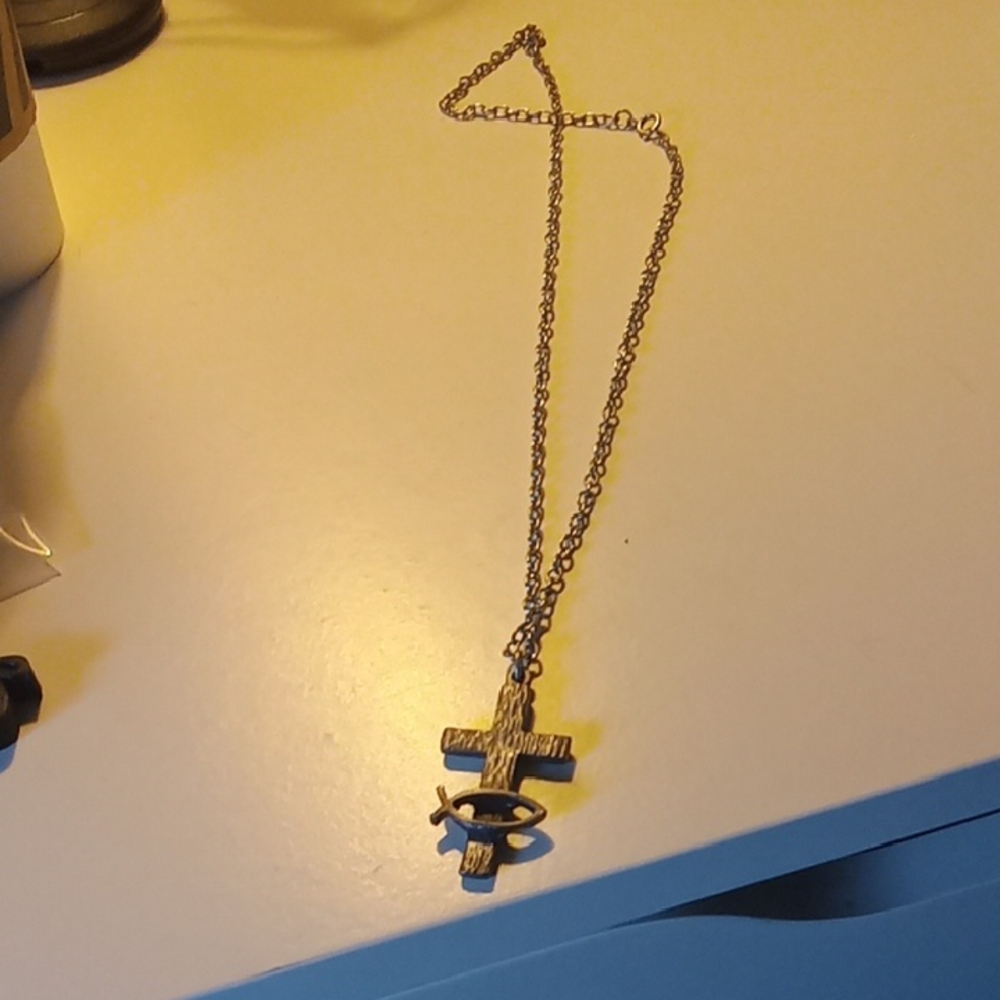 Silver Cross Pendant Necklace